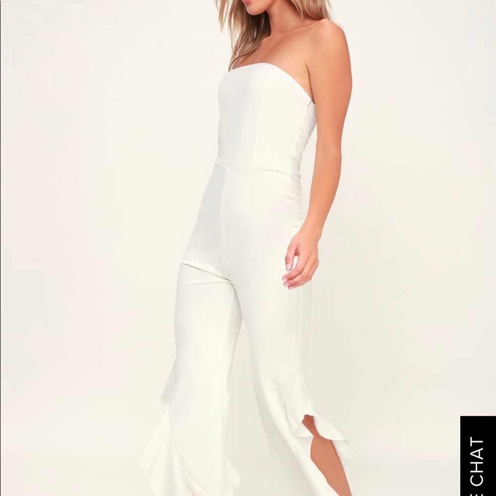 Lulus White Ruffle Jumpsuit